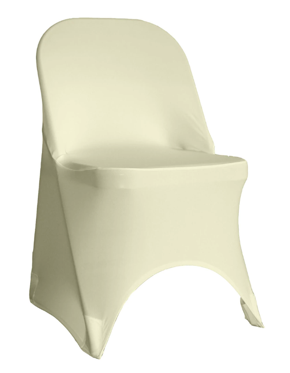 Ivory Spandex Folding Chair Covers, How To Put On Stretch Chair Covers