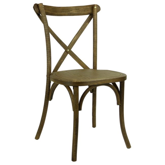 Wood Cross Back Chair Valley Tent & Party Rentals