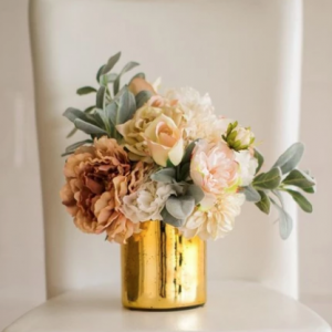 short gold vase