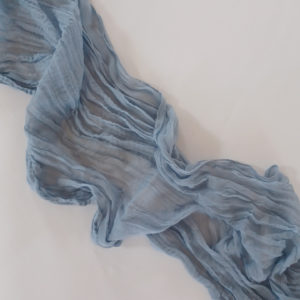 Dusty blue gauze runner