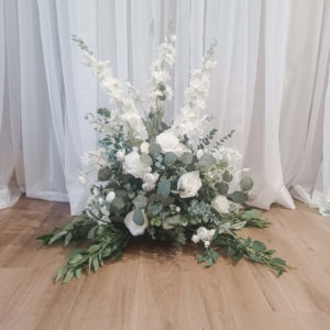 Veronica Silk Floral Aisle Arrangement, white flowers