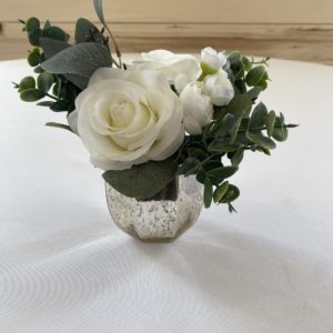 veronica silk floral mini arrangement in metallic vase