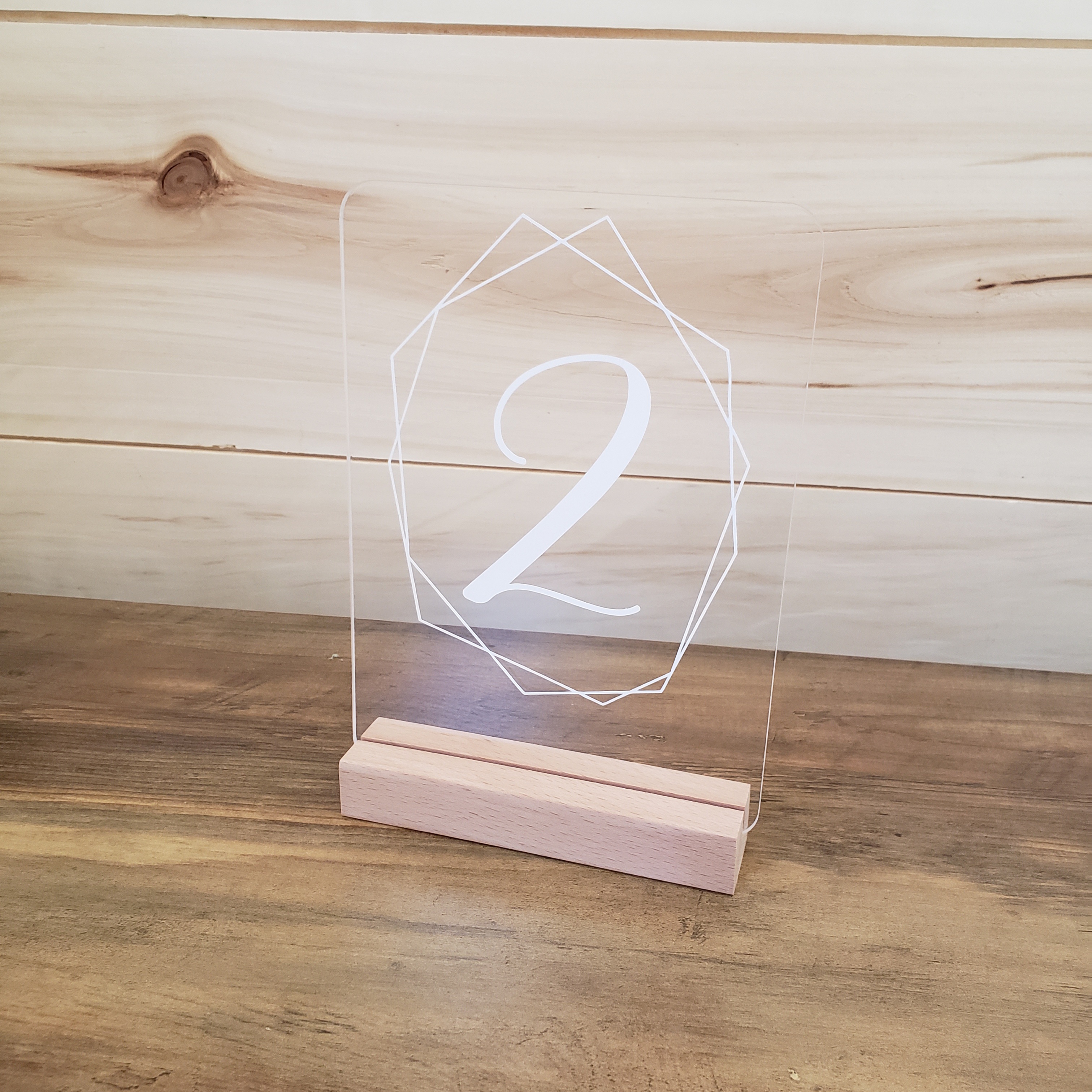 plexi glass natural table numbers