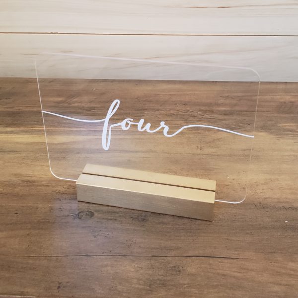 plexi glass infinity table numbers