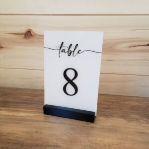 Monochrome Table Number