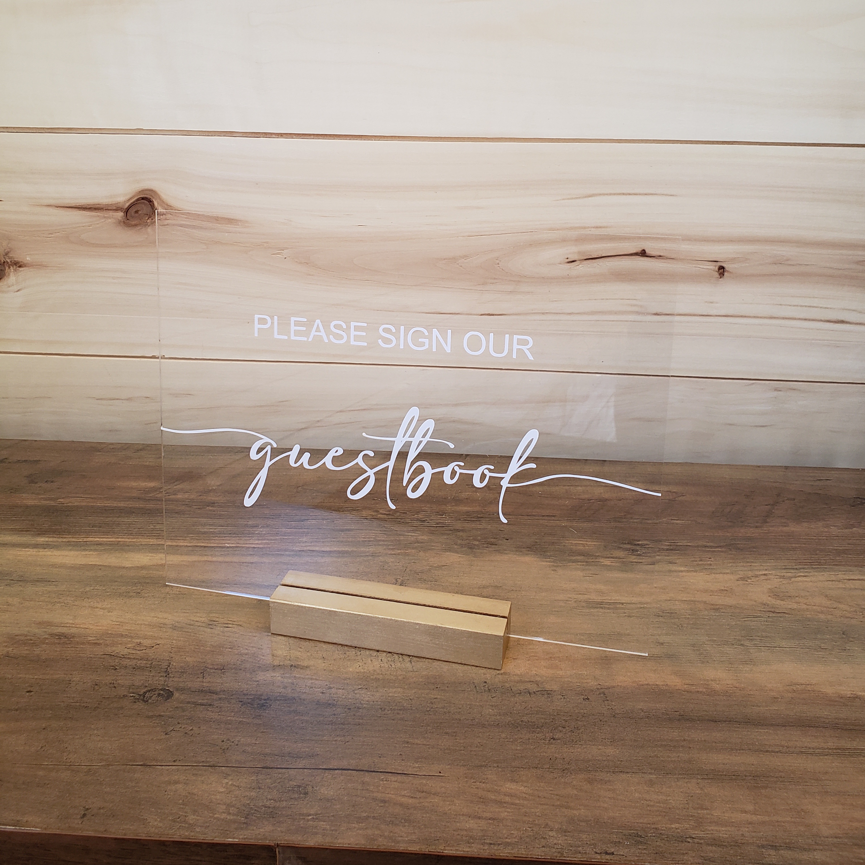 plexi glass infinity guest book sign