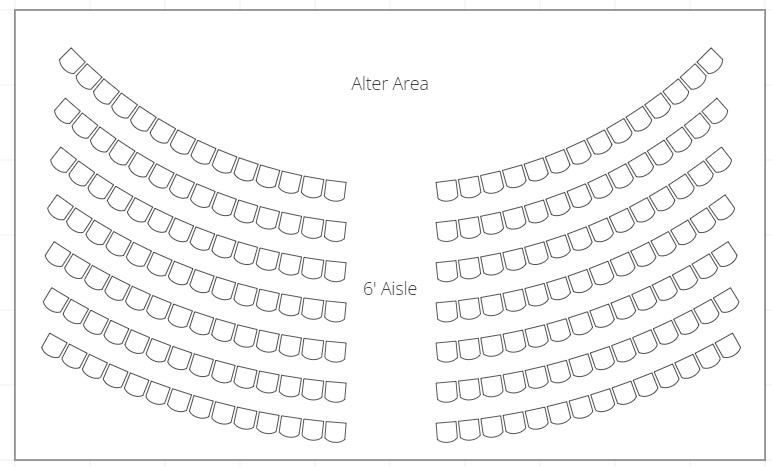 Sample Ceremony Seating showing alter area and aisle area