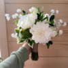 white silk floral bridesmaid bouquet