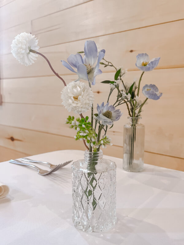 silk floral bud vase arrangement