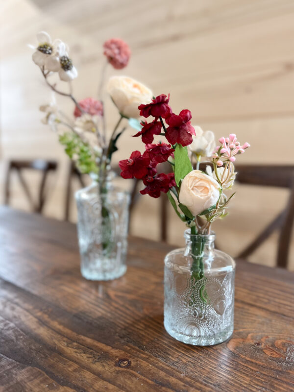 silk floral bud vase arrangements