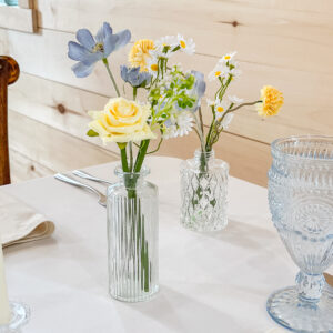 Silk floral bud vase arrangement