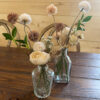 brown and nude silk floral bud vase